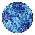 Blue Chrysanthemum Flower Print Round Floor Mat