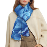 Blue Chrysanthemum Flower Print Scarf