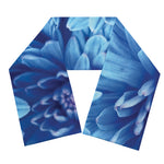 Blue Chrysanthemum Flower Print Scarf