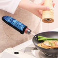 Blue Chrysanthemum Flower Print Skillet Handle Cover
