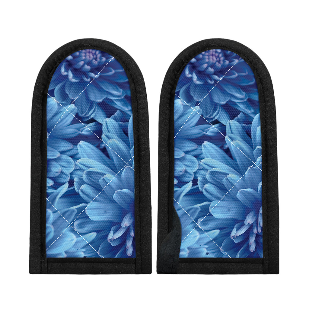 Blue Chrysanthemum Flower Print Skillet Handle Cover