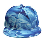 Blue Chrysanthemum Flower Print Snapback Cap