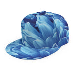 Blue Chrysanthemum Flower Print Snapback Cap