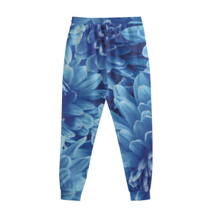 Blue Chrysanthemum Flower Print Sweatpants