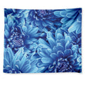 Blue Chrysanthemum Flower Print Tapestry