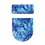 Blue Chrysanthemum Flower Print Toilet Lid And Tank Cover Set