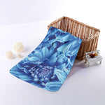 Blue Chrysanthemum Flower Print Towel