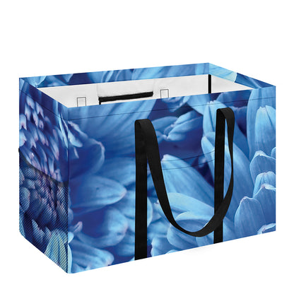 Blue Chrysanthemum Flower Print Utility Tote Bag