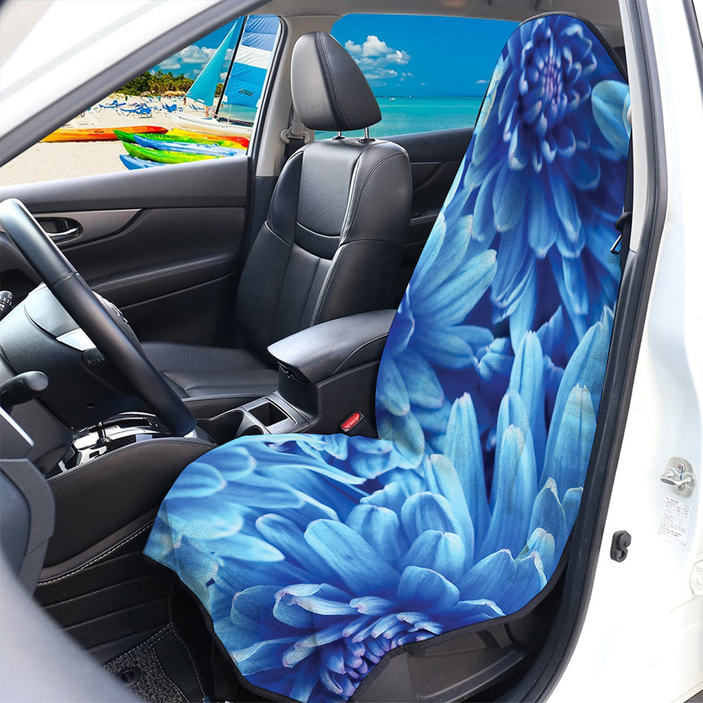 Blue Chrysanthemum Flower Print Waterproof Car Seat Cover