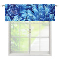 Blue Chrysanthemum Flower Print Window Valance
