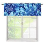 Blue Chrysanthemum Flower Print Window Valance