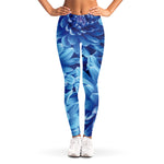 Blue Chrysanthemum Flower Print Women's Leggings