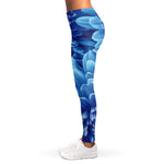 Blue Chrysanthemum Flower Print Women's Leggings