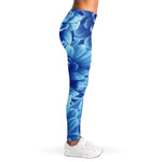 Blue Chrysanthemum Flower Print Women's Leggings