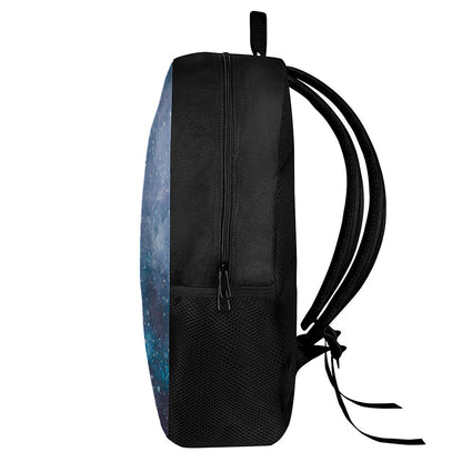 Blue Cloud Starfield Galaxy Space Print 17 Inch Backpack