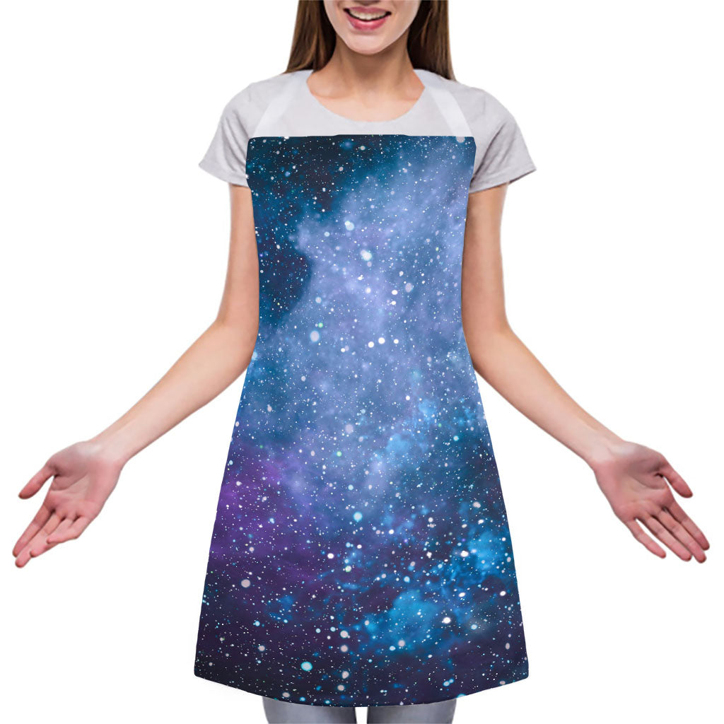 Blue Cloud Starfield Galaxy Space Print Adjustable Apron