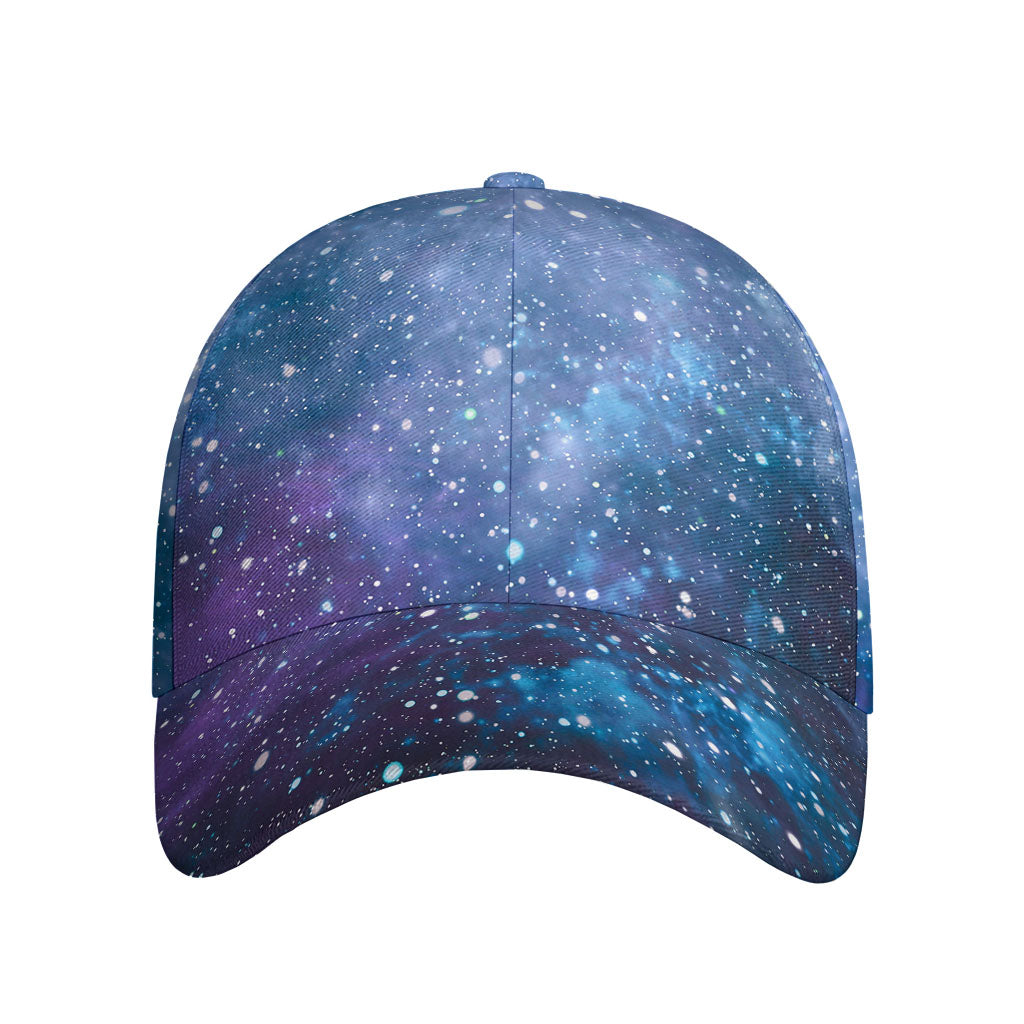Blue Cloud Starfield Galaxy Space Print Baseball Cap