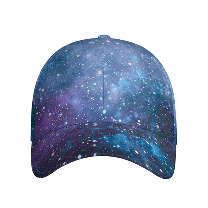 Blue Cloud Starfield Galaxy Space Print Baseball Cap