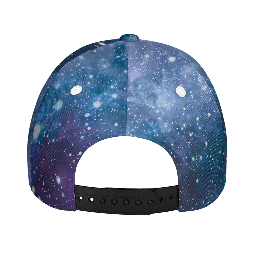 Blue Cloud Starfield Galaxy Space Print Baseball Cap