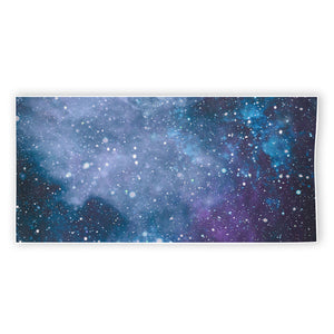 Blue Cloud Starfield Galaxy Space Print Beach Towel