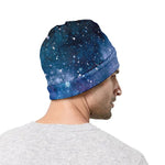 Blue Cloud Starfield Galaxy Space Print Beanie