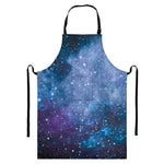 Blue Cloud Starfield Galaxy Space Print Bib Apron With Pocket