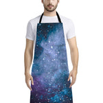 Blue Cloud Starfield Galaxy Space Print Bib Apron With Pocket