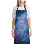 Blue Cloud Starfield Galaxy Space Print Bib Apron With Pocket