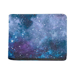 Blue Cloud Starfield Galaxy Space Print Bifold Wallet