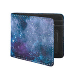 Blue Cloud Starfield Galaxy Space Print Bifold Wallet
