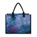 Blue Cloud Starfield Galaxy Space Print Canvas Tote Bag