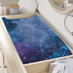 Blue Cloud Starfield Galaxy Space Print Changing Pad Cover