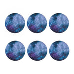 Blue Cloud Starfield Galaxy Space Print Coaster Set