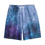 Blue Cloud Starfield Galaxy Space Print Cotton Shorts
