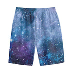 Blue Cloud Starfield Galaxy Space Print Cotton Shorts