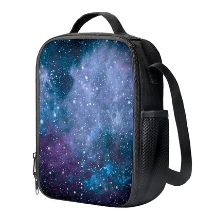 Blue Cloud Starfield Galaxy Space Print Crossbody Lunch Bag