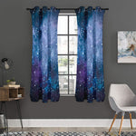 Blue Cloud Starfield Galaxy Space Print Curtain