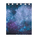 Blue Cloud Starfield Galaxy Space Print Curtain