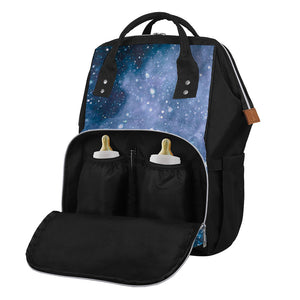 Blue Cloud Starfield Galaxy Space Print Diaper Bag