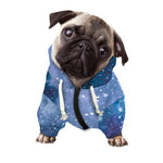 Blue Cloud Starfield Galaxy Space Print Dog Zip Up Hoodie