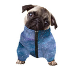 Blue Cloud Starfield Galaxy Space Print Dog Zip Up Jacket