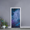 Blue Cloud Starfield Galaxy Space Print Door Sticker