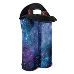Blue Cloud Starfield Galaxy Space Print Double Neoprene Wine Tote