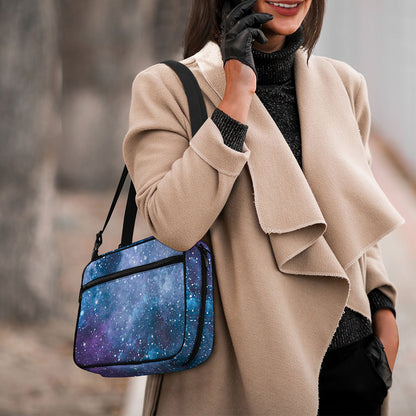 Blue Cloud Starfield Galaxy Space Print Double Strap Bible Bag