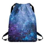Blue Cloud Starfield Galaxy Space Print Drawstring Backpack