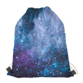 Blue Cloud Starfield Galaxy Space Print Drawstring Bag