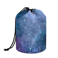 Blue Cloud Starfield Galaxy Space Print Drawstring Makeup Bag