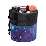 Blue Cloud Starfield Galaxy Space Print Drawstring Makeup Bag