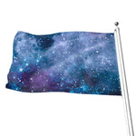Blue Cloud Starfield Galaxy Space Print Flag