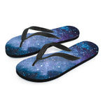 Blue Cloud Starfield Galaxy Space Print Flip Flops